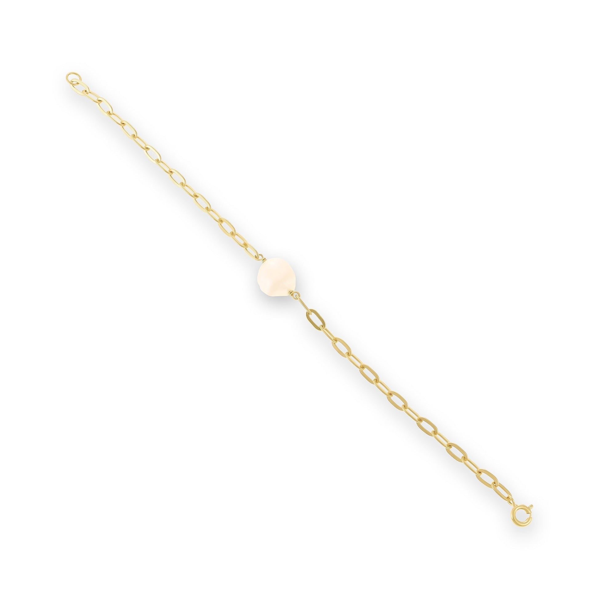 18ct Solid 1 Micron Gold Plated Sterling Silver Pearl Bracelet 