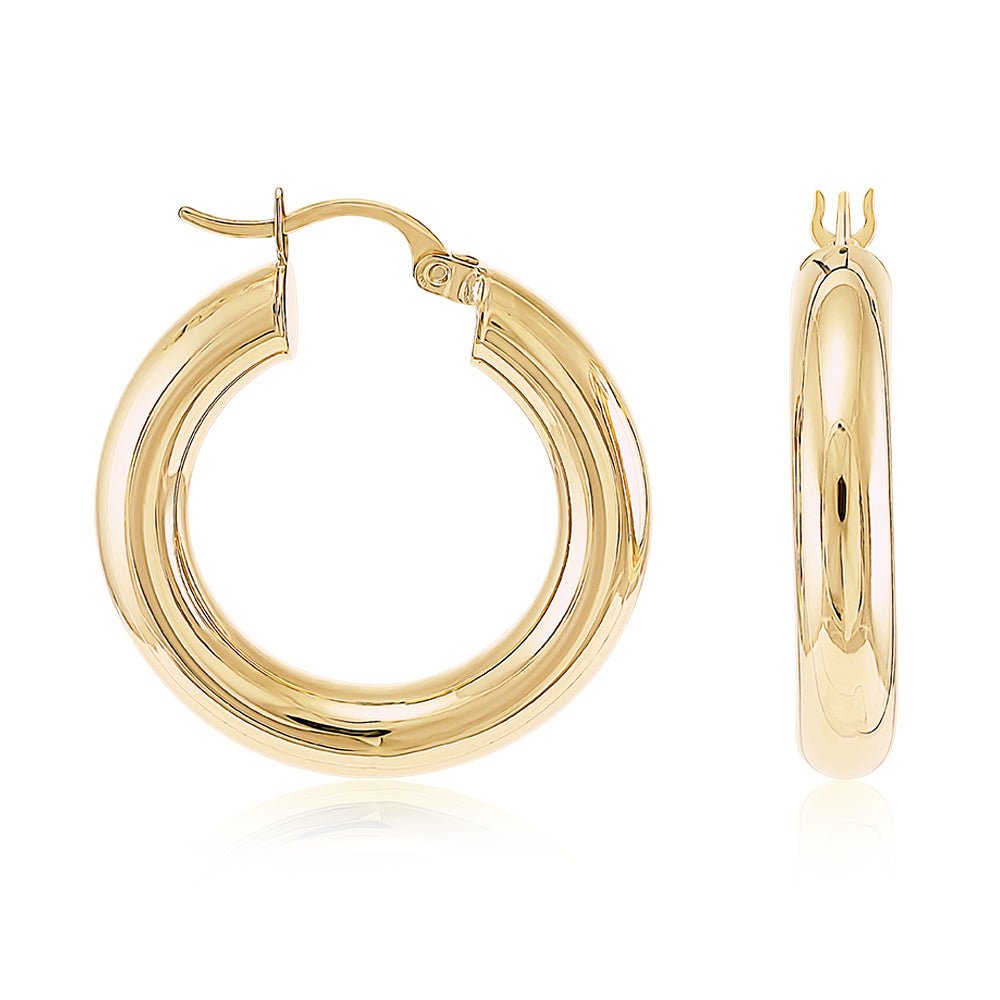 9ct Yellow Gold Plain Small Hoop Earrings