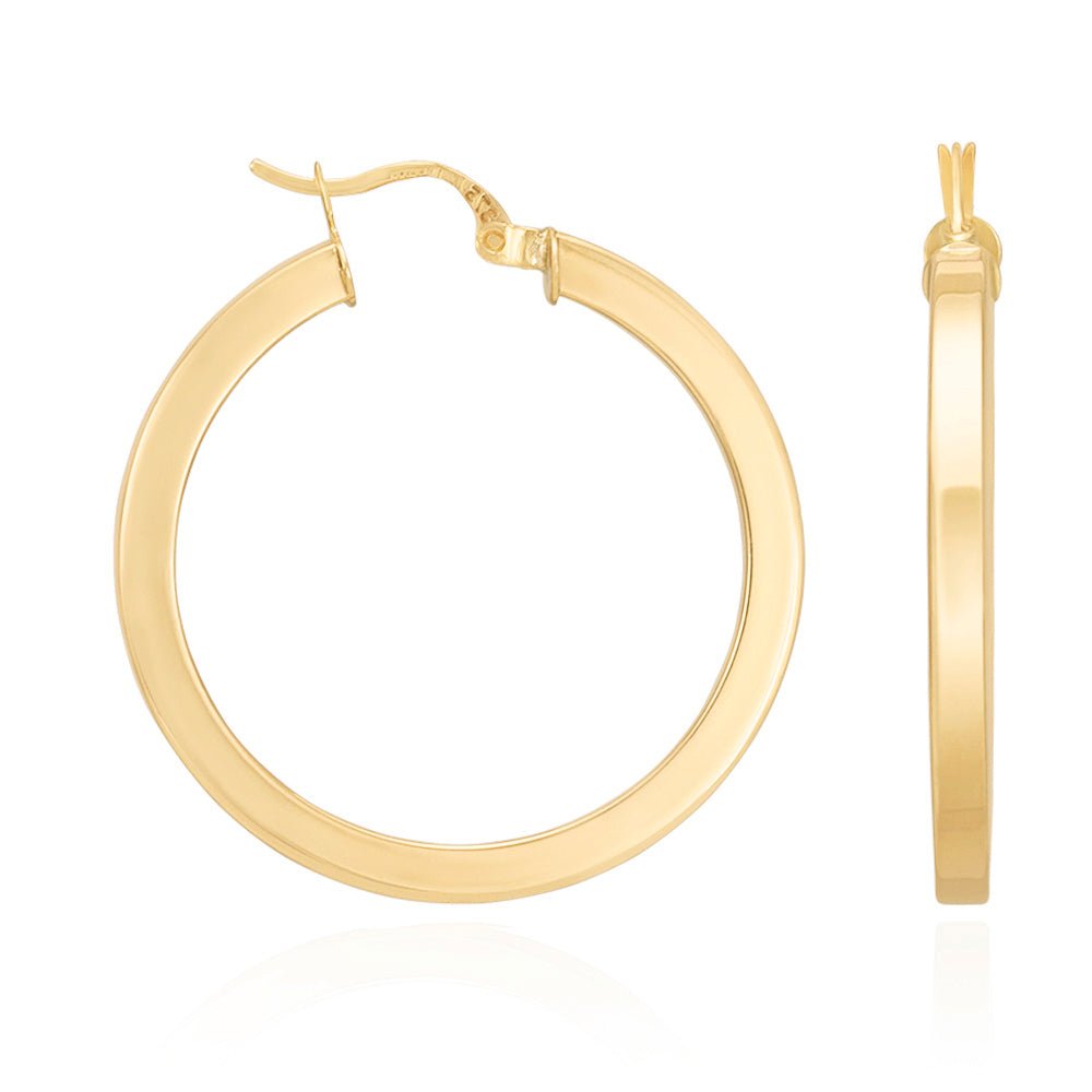 9ct Yellow Gold Large Hoop Earrings