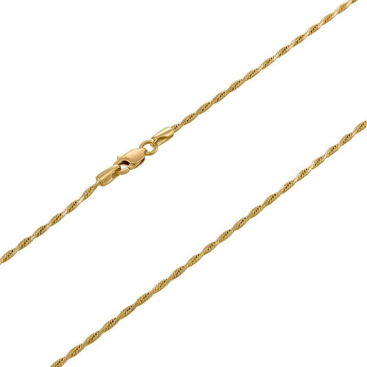 9ct Solid Yellow Gold Spiga Chain Necklace