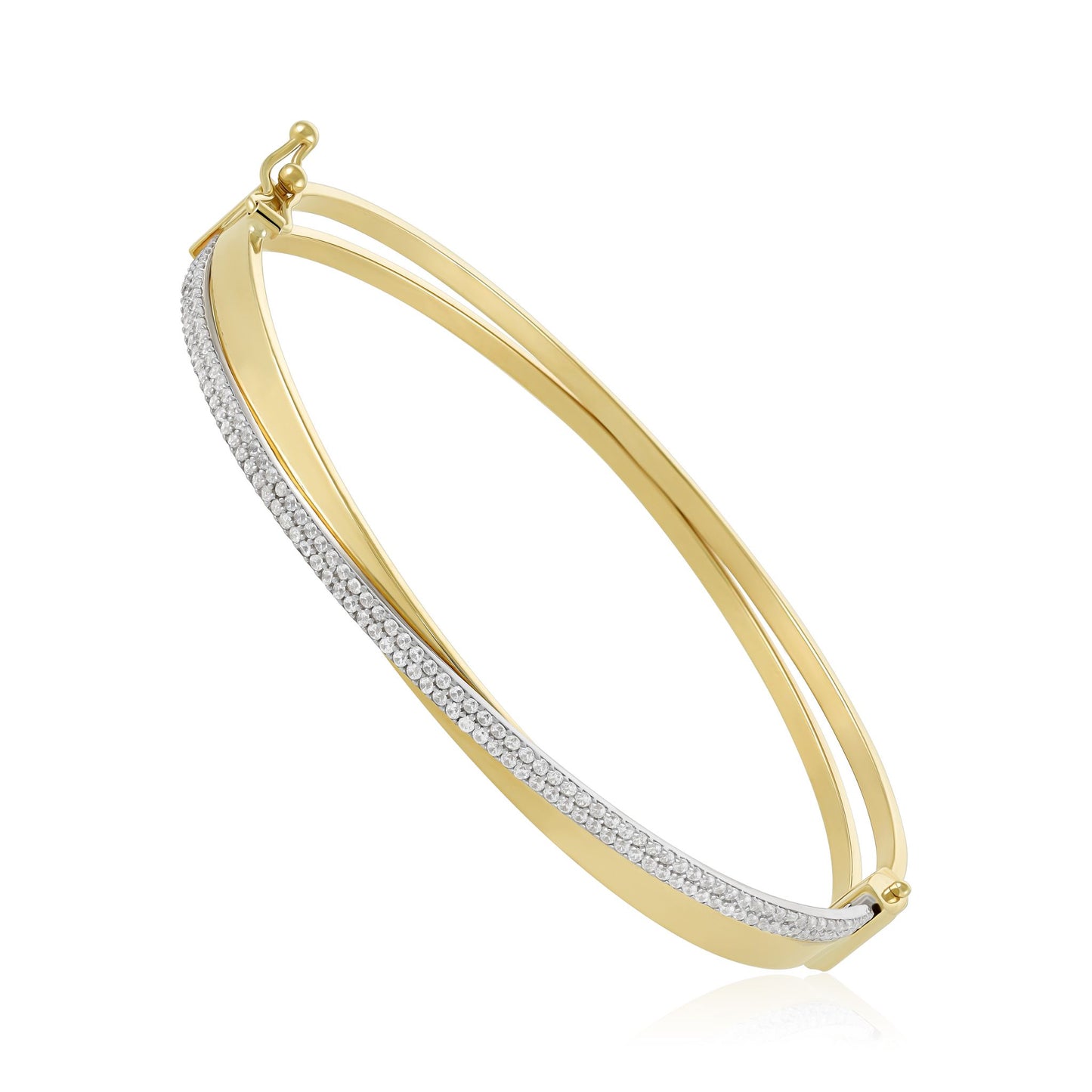 9ct yellow Gold Cross Over Bangle