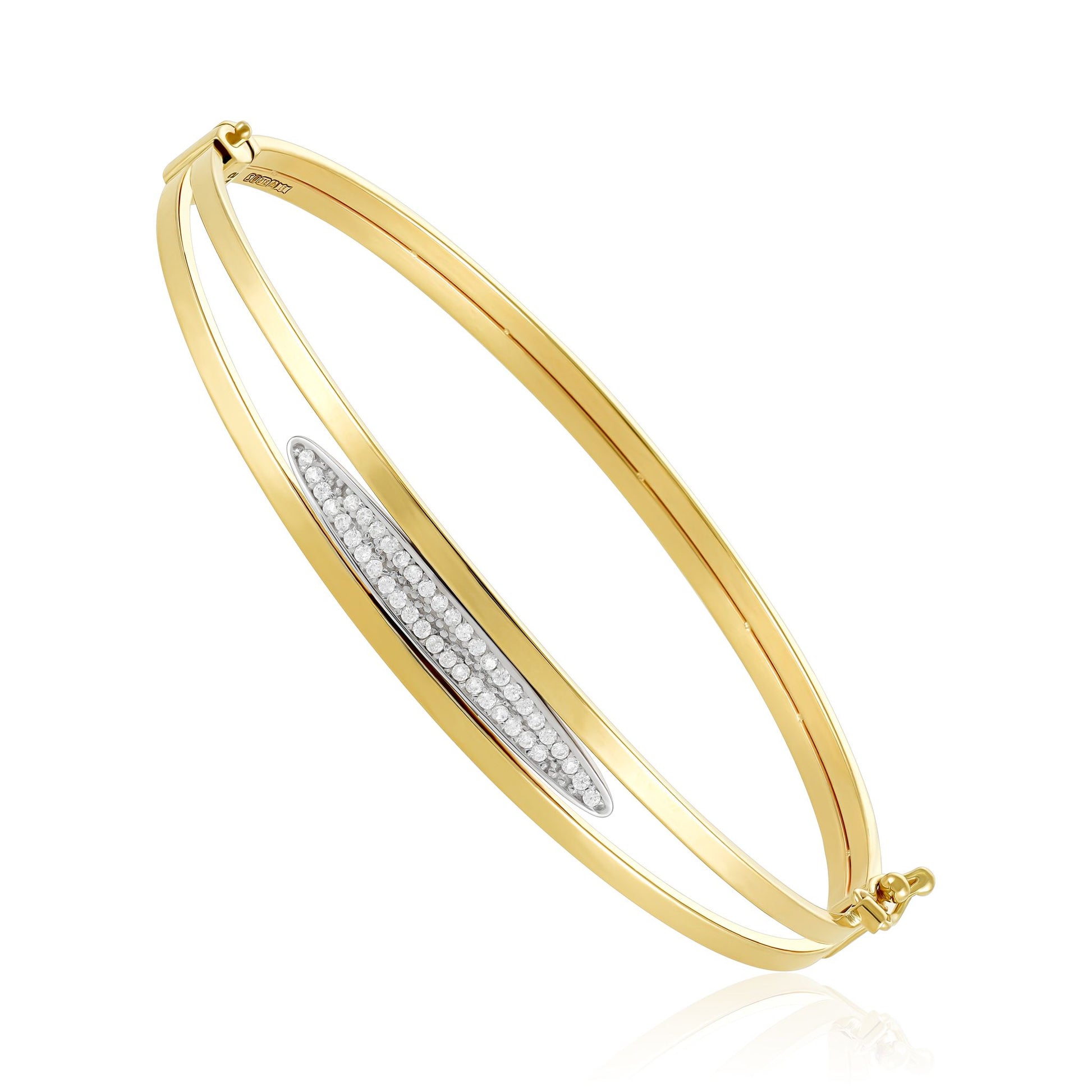 9ct Yellow Gold Cubic Zirconia Bangle