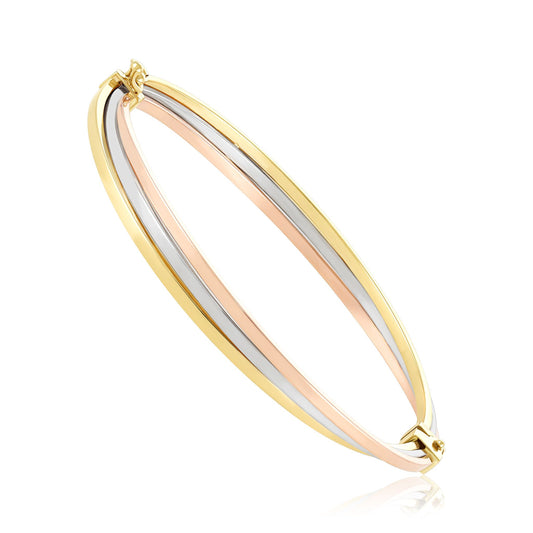 9ct Three Colour Twist Bangle