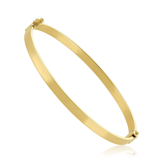 9ct Yellow Gold Oval Polished Bangle