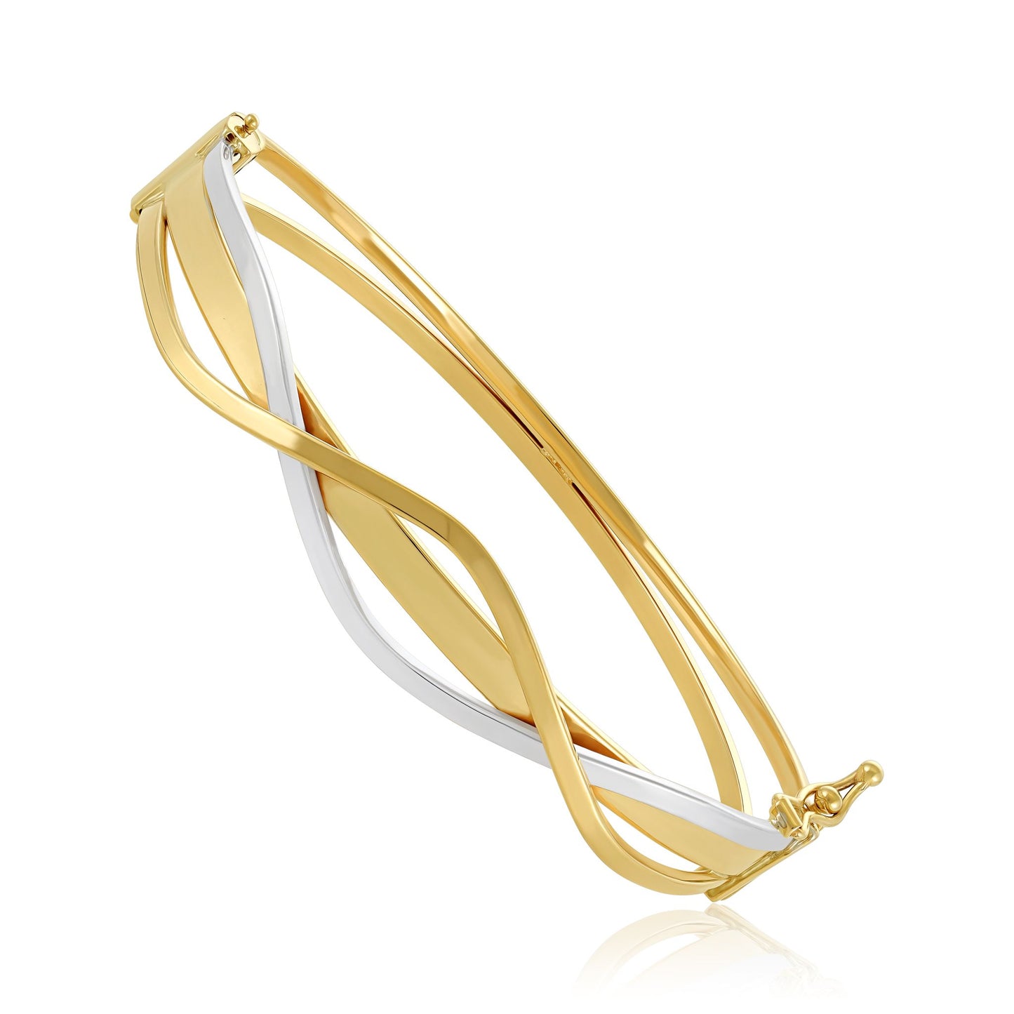 9ct Two Colour Twisted Bangle 