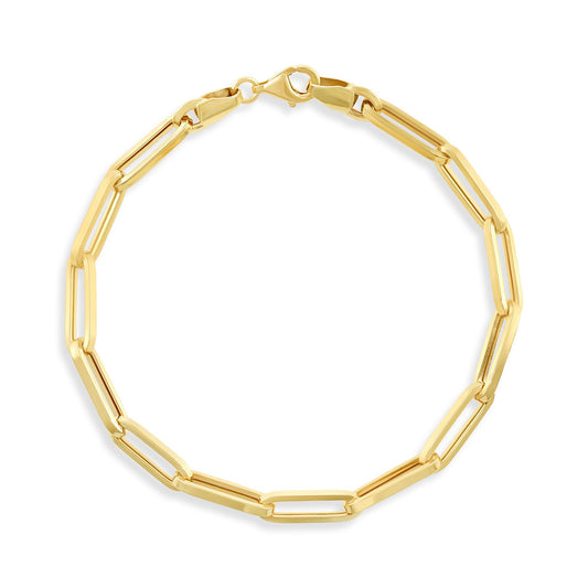 9ct Yellow Gold Paperclip Link Bracelet