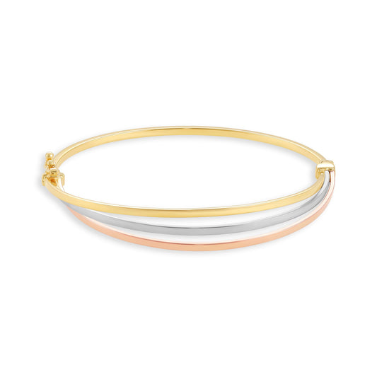 9ct Three Colour Gold Bangle