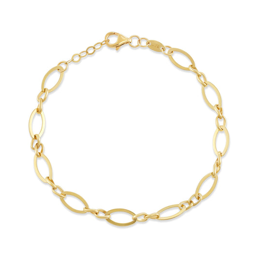 9ct Yellow Gold Oval Link Chain Bracelet