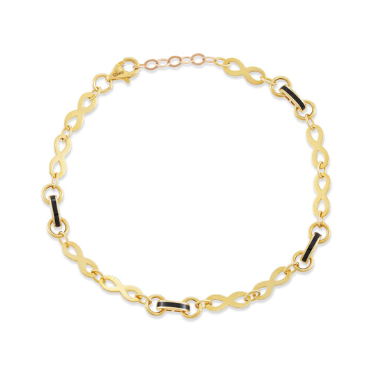 9ct Yellow Gold Infinity Link Bracelet