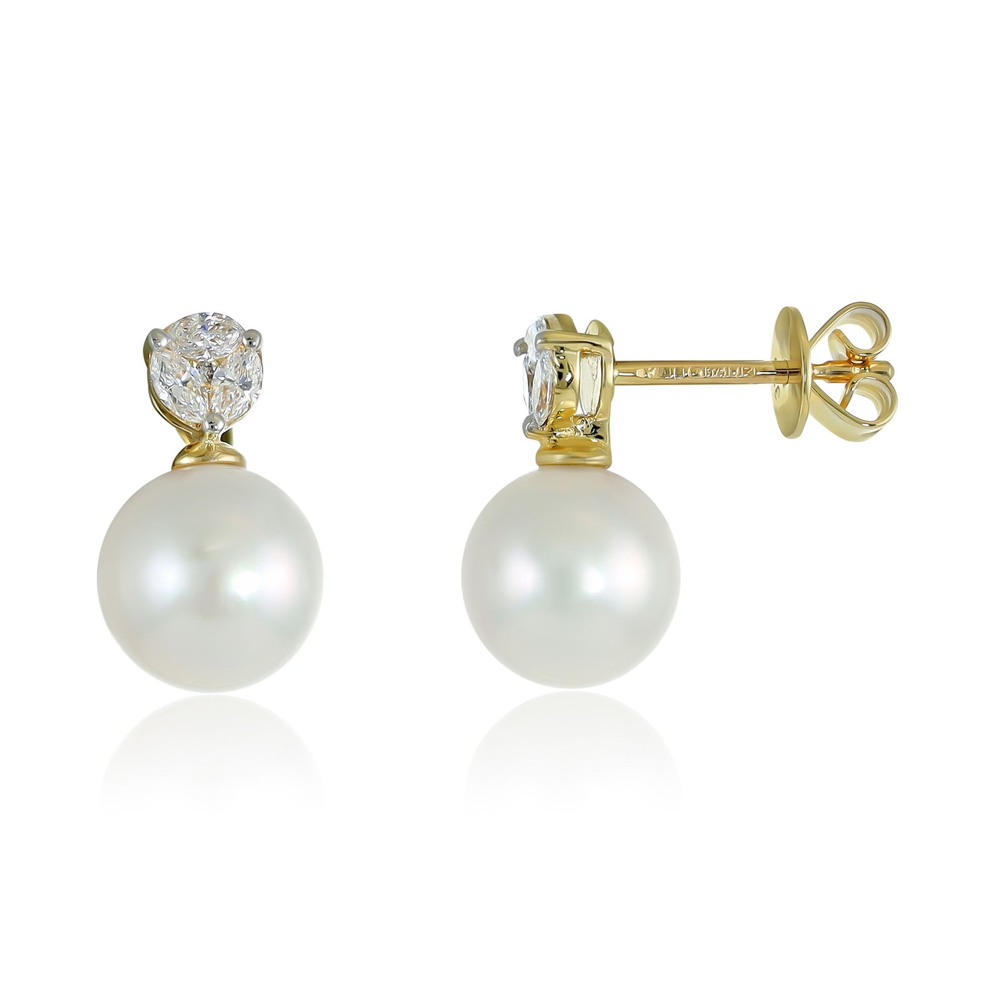 9ct Yellow Gold Pearl Drop Earrings