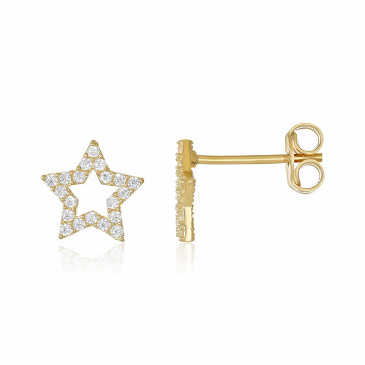 9ct Yellow Gold Little Star Stud Earrings