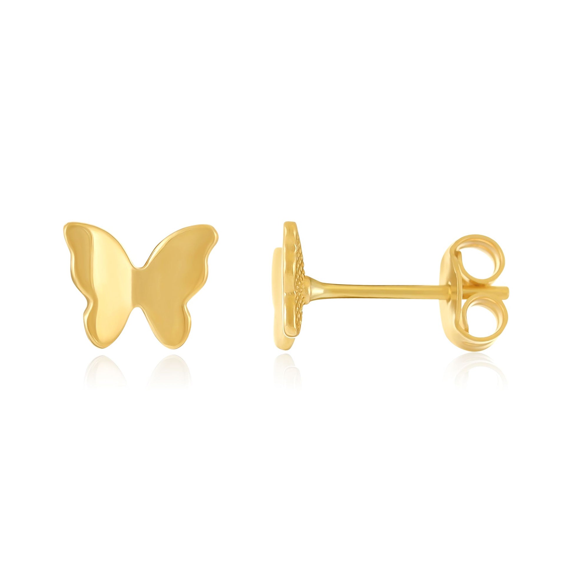 9ct Yellow Gold Butterfly Stud Earrings