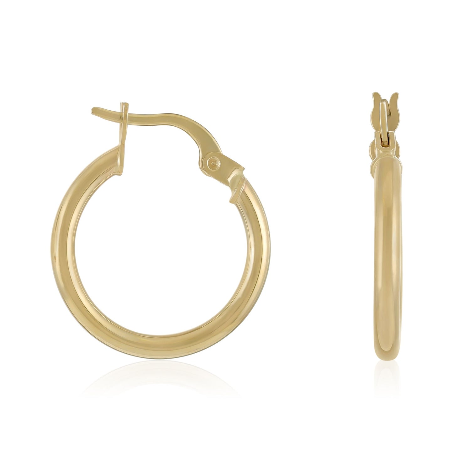 14ct Yellow Gold Polished Creole Hoop Earrings