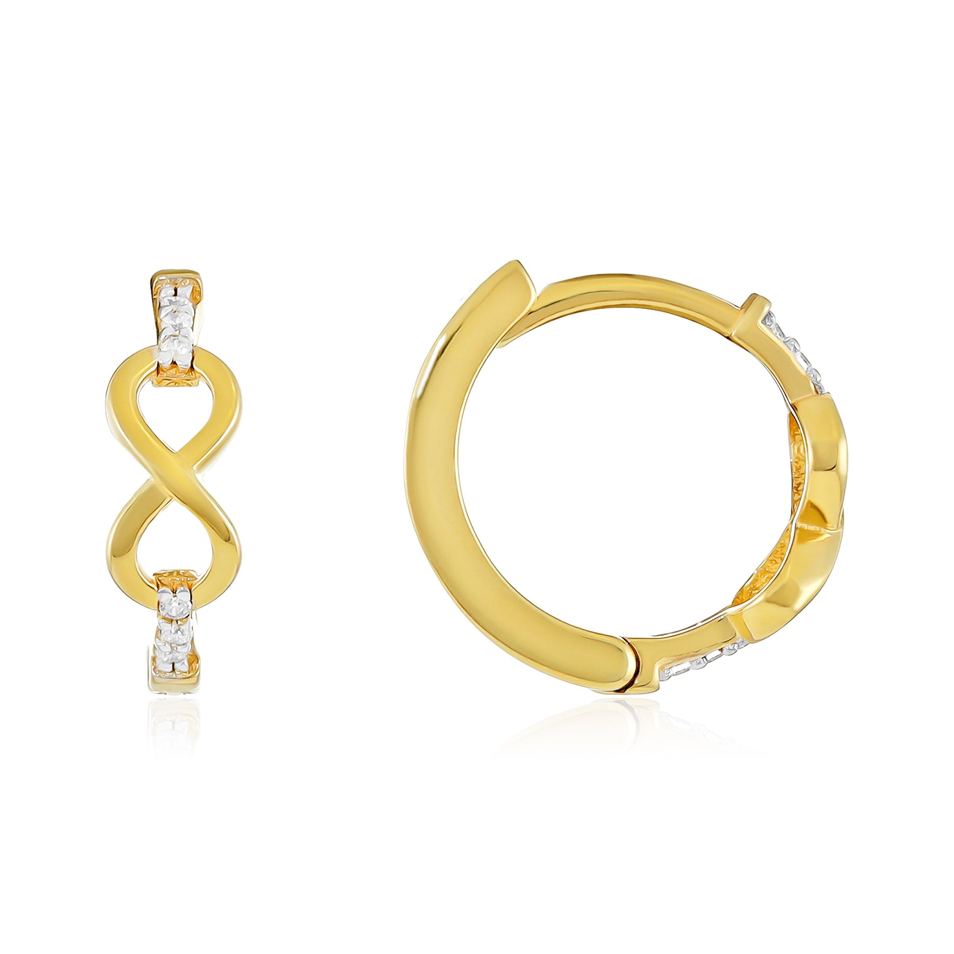 9ct Yellow Gold Infinity Link Earrings