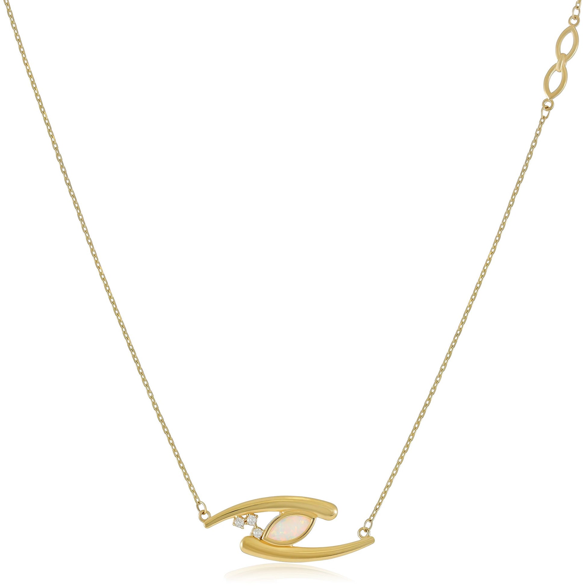 9ct Yellow Gold Double Curve Pendant Necklace