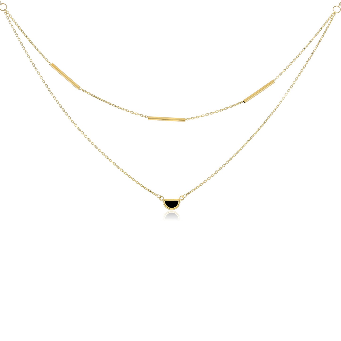 9ct Yellow Gold Double Layer Necklace