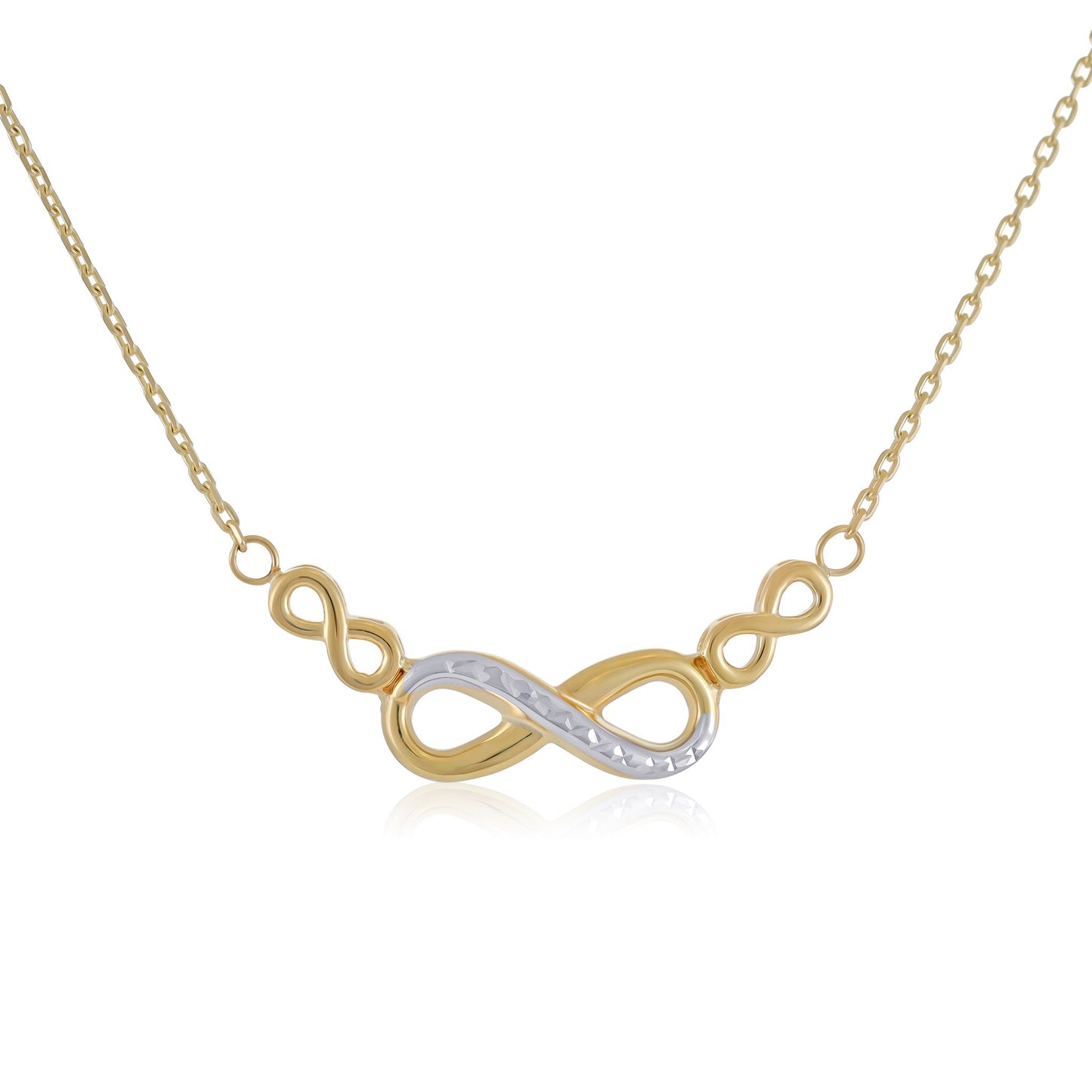 9ct Yellow Gold Infinity Pendant Necklace