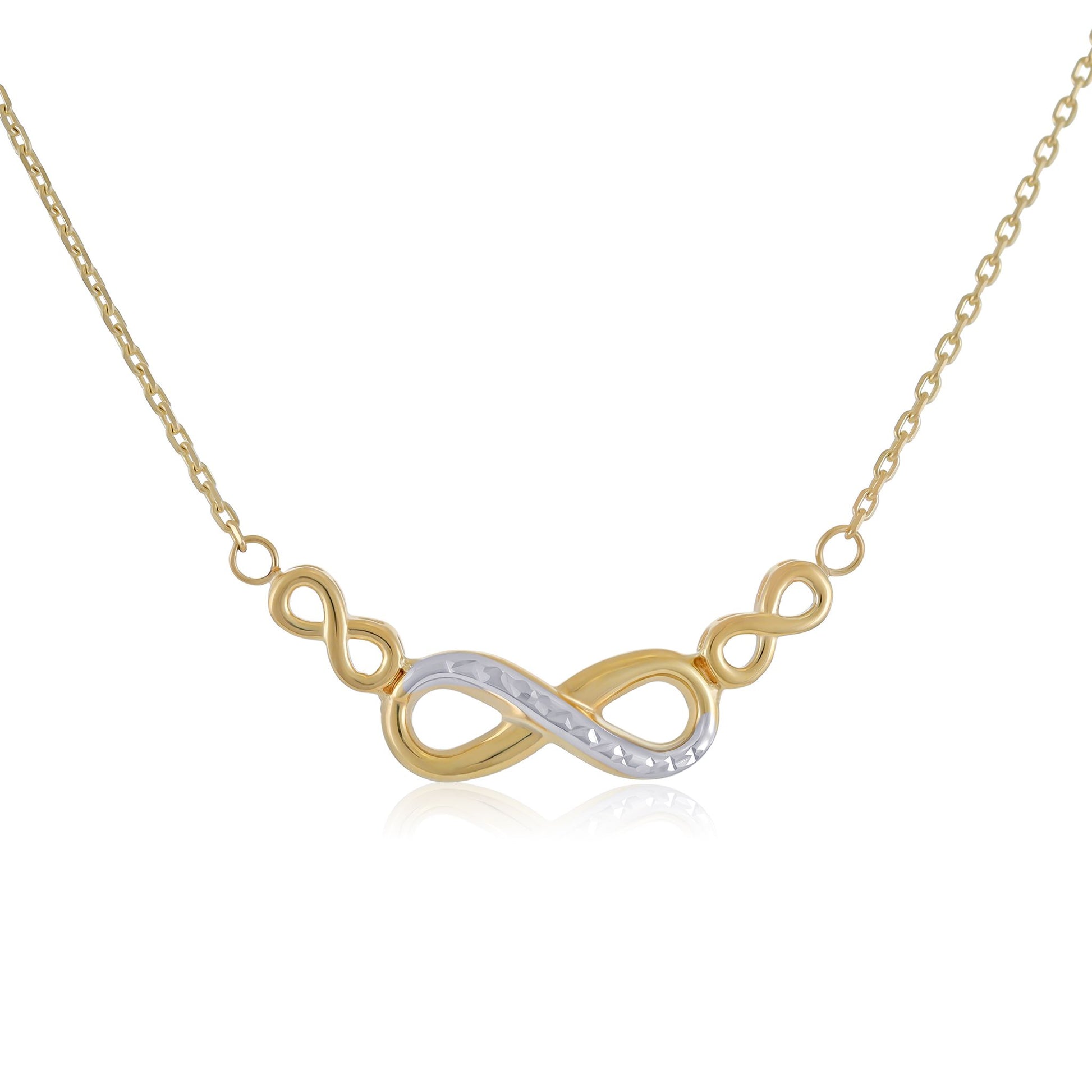 9ct Yellow Gold Infinity Pendant Necklace