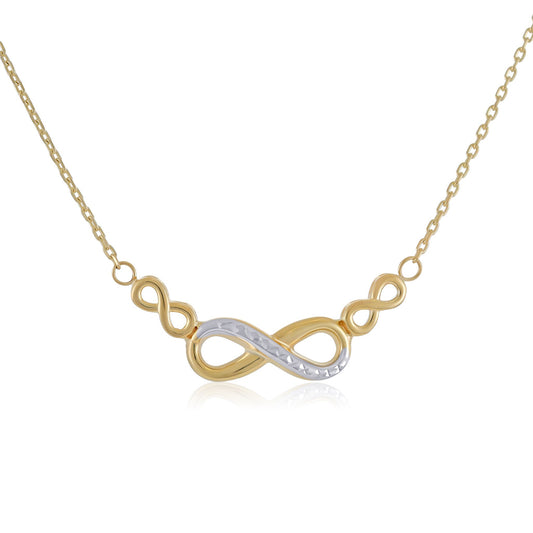 9ct Yellow Gold Infinity Pendant Necklace