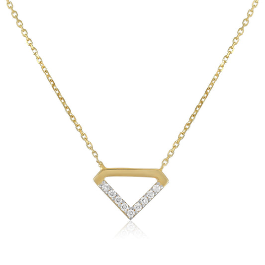 9ct Yellow Gold Triangle Pendant Necklace