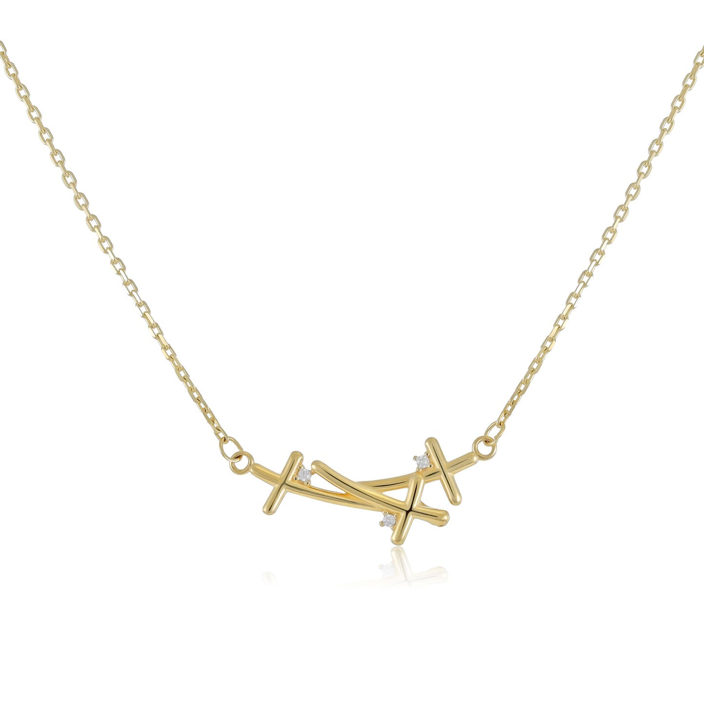 9ct Yellow Gold Crosses Necklace