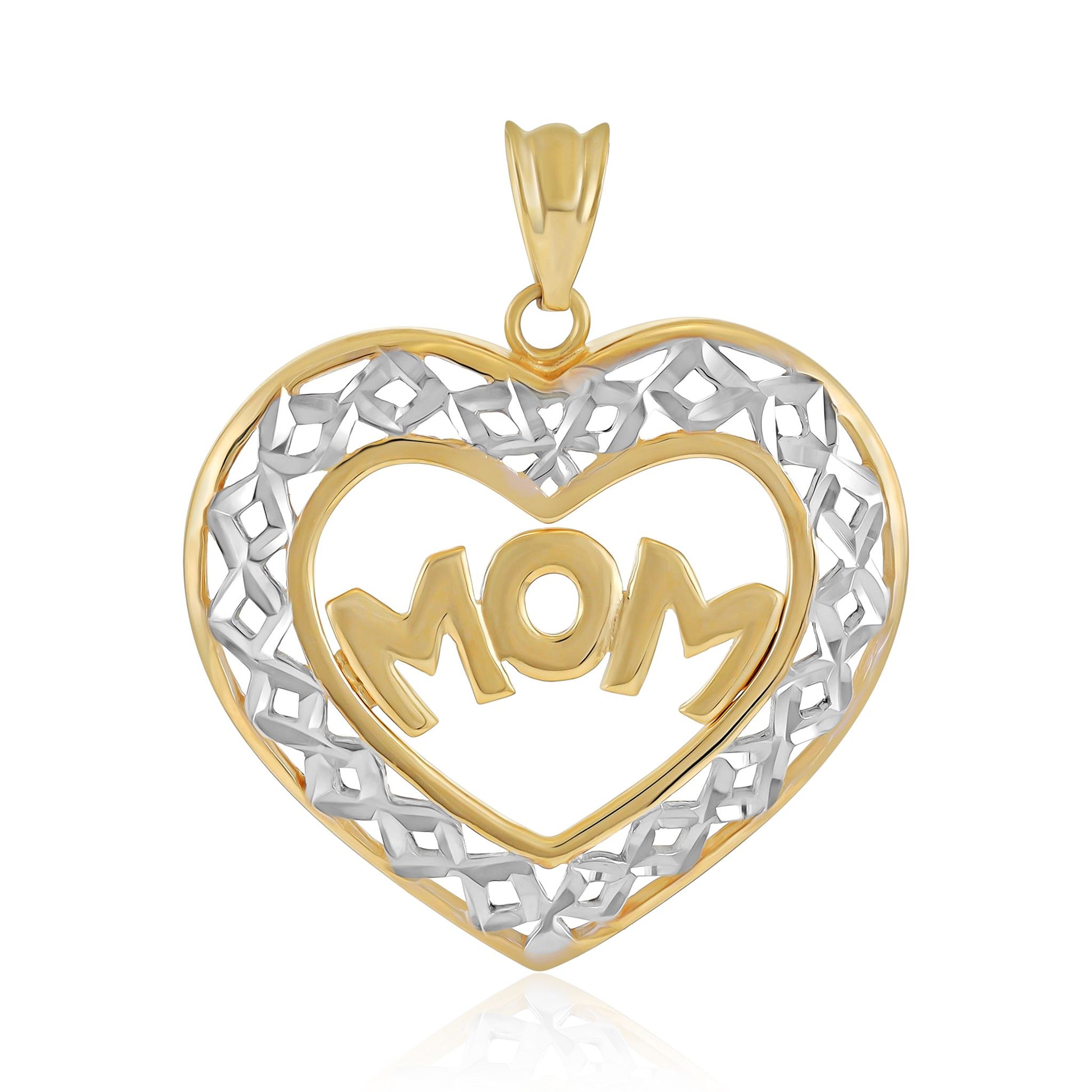 9ct Yellow Gold Mum Heart Pendant