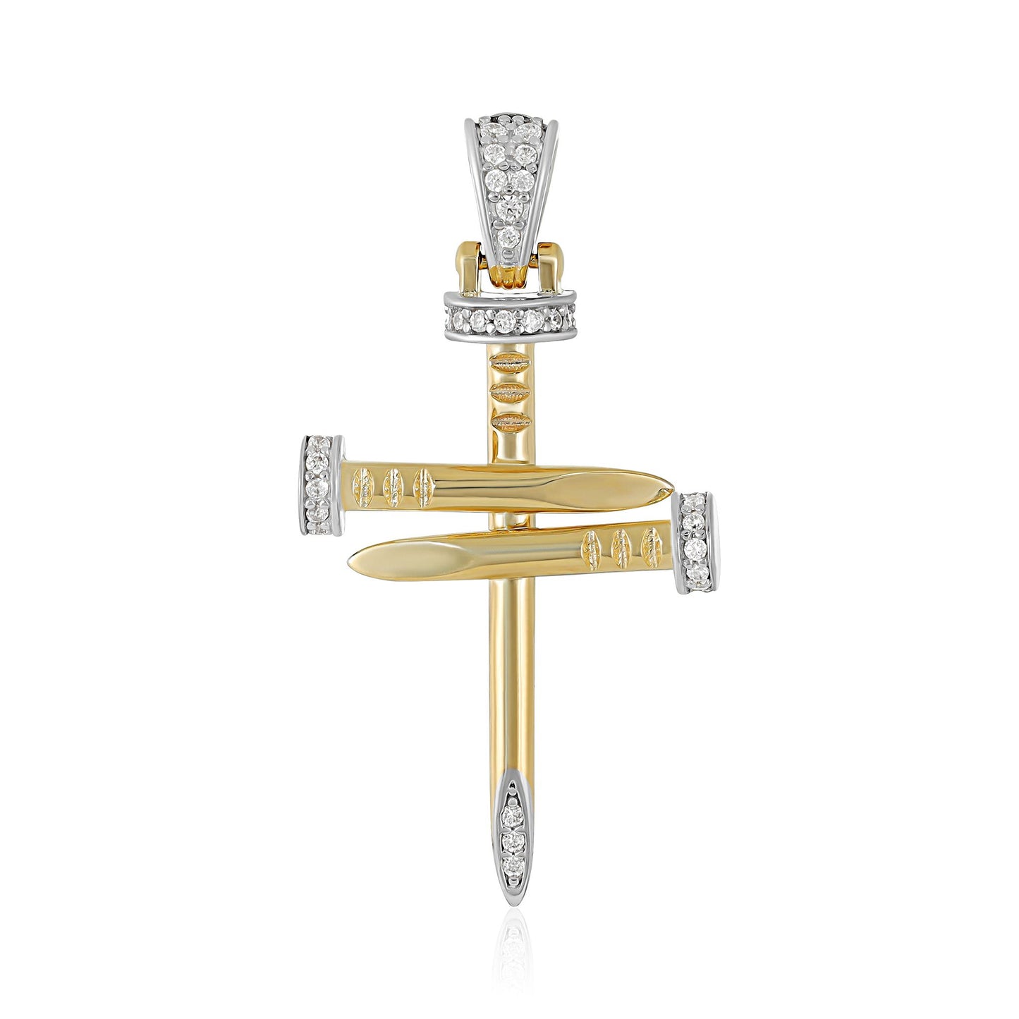 9ct Two-tone Yellow Gold Pendant Cross