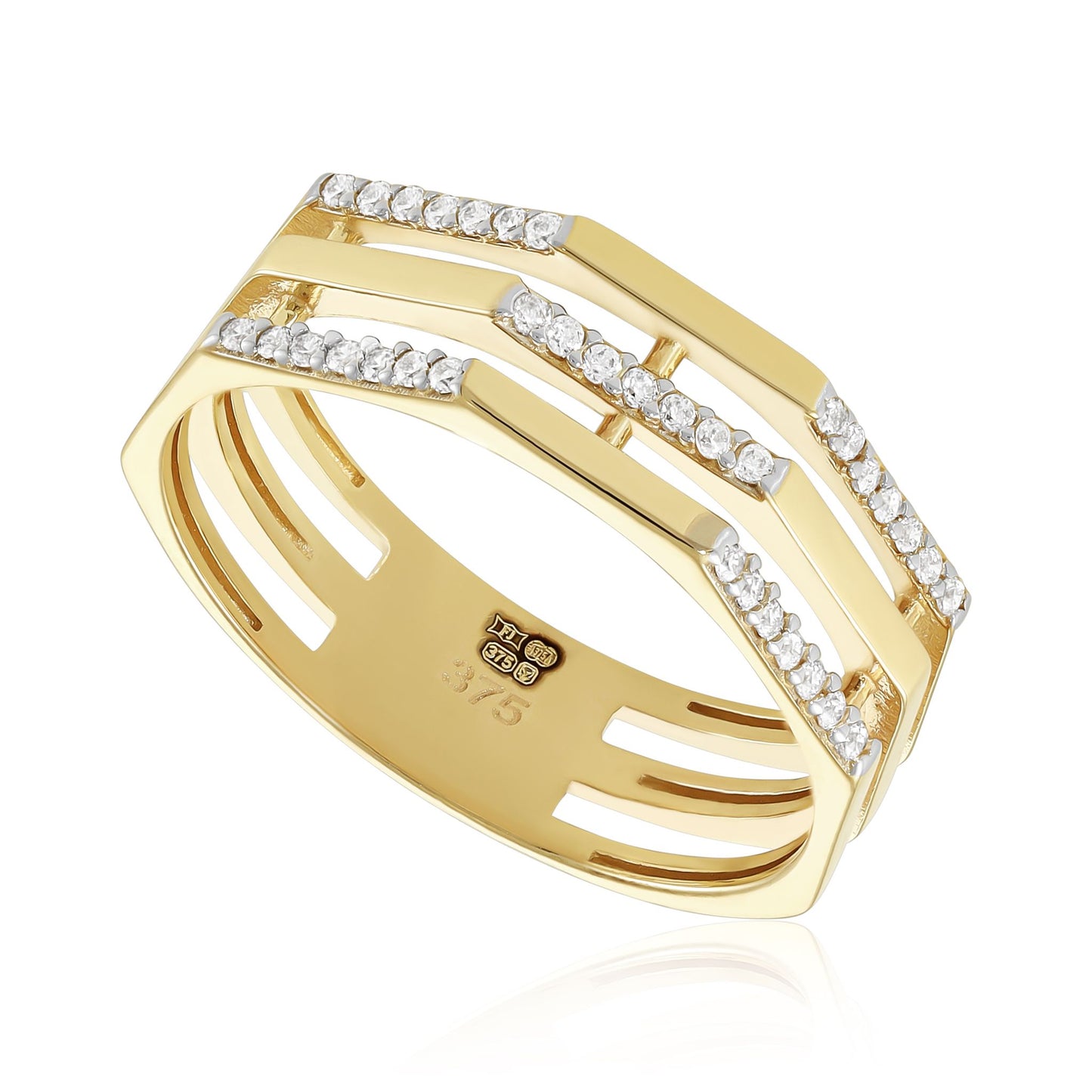 9ct Yellow Gold Modern Band Ring