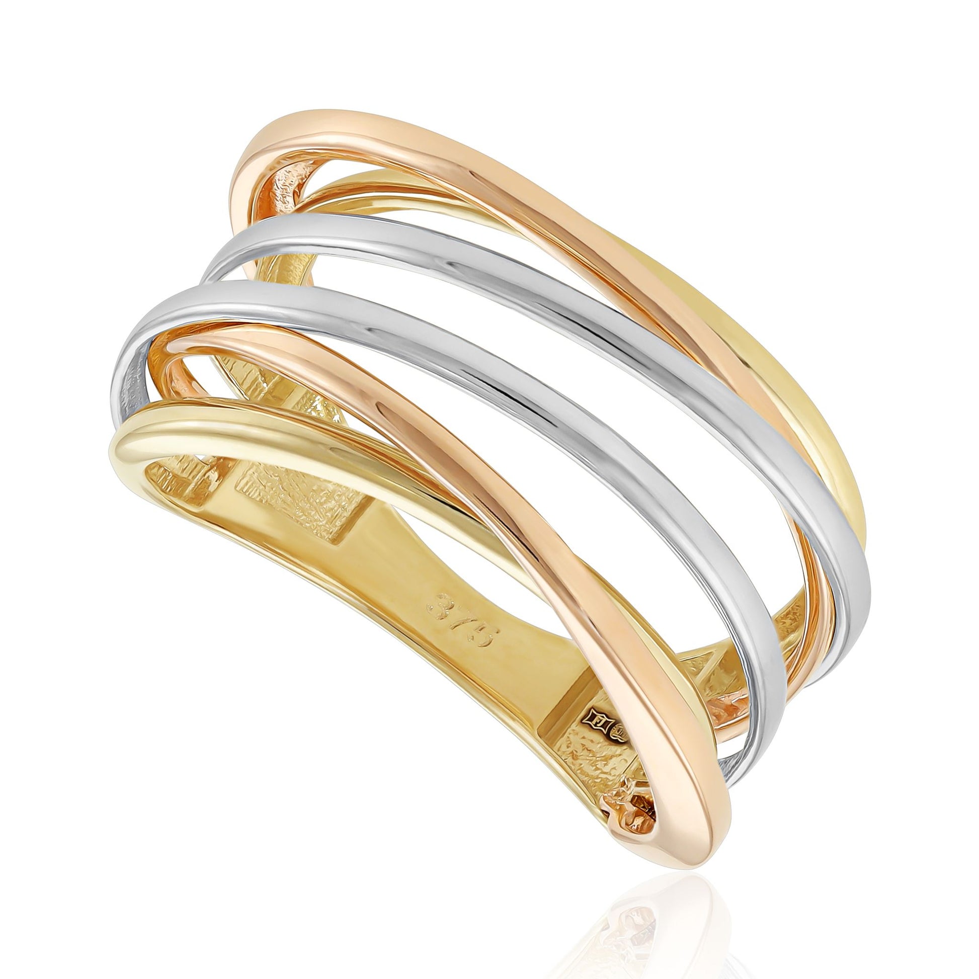 9ct Three Colour Gold Ring